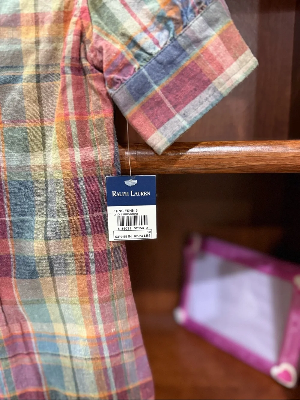 Girls Ralph Lauren Multicolor Plaid Ruffle-Front Button-Down Shirt size 10
